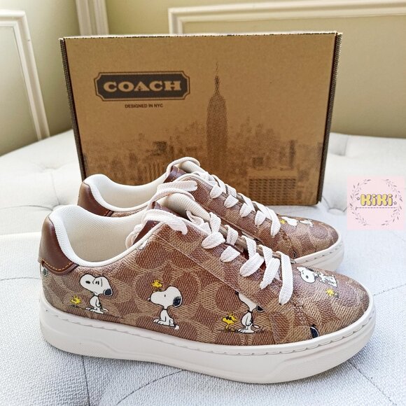 Coach X Peanuts High Line Sneaker In Signature Canvas With Snoopy Print CBZ77 - Picture 4 of 13